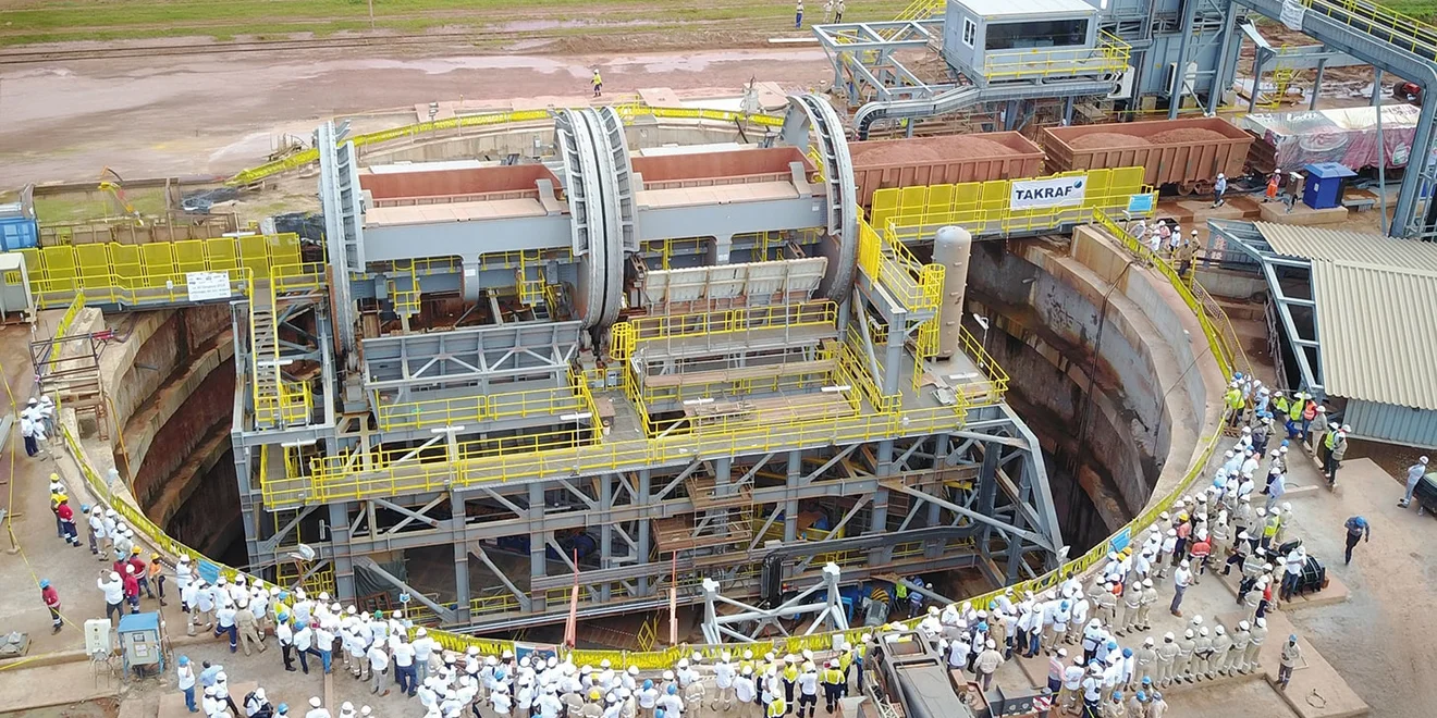 TAKRAF Wagon Unloading Tippler in Guinea. TAKRAF Wagon Unloading Tippler in Guinea.