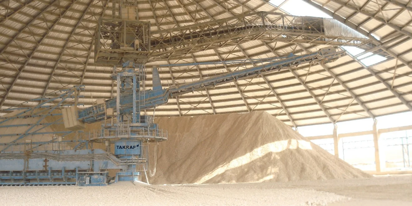 TAKRAF Bridge-Type Scraper Reclaimer 200 t/h for cement, India.