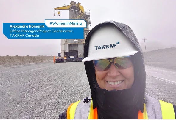 Alexandra Romanik on site in Canada - supporting safe operations and project execution.