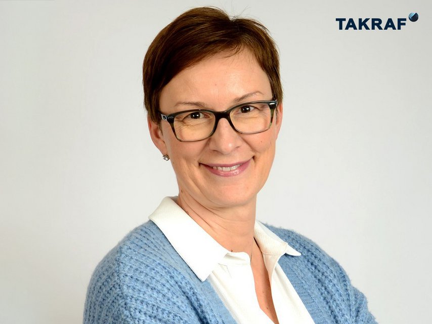 A woman, Christiane Heinold , Head of Group Human Resources at TAKRAF Group,s shown at the picture