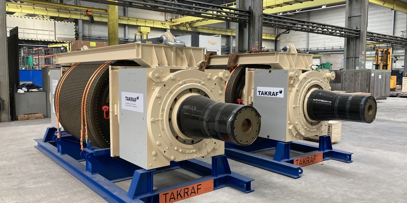 HPGR pulleys ready for shipment